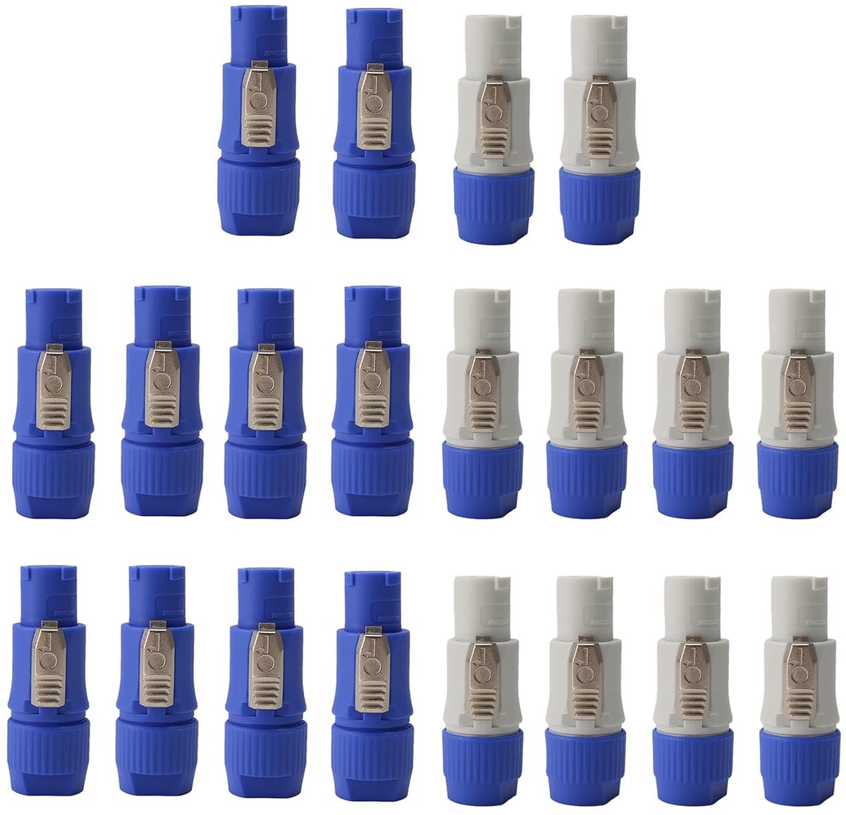 Powercon plug 20x 3x NAC3FCB Speakon plug - 20A 250V - blauw - krachtige lichtconnector - ShopVlot