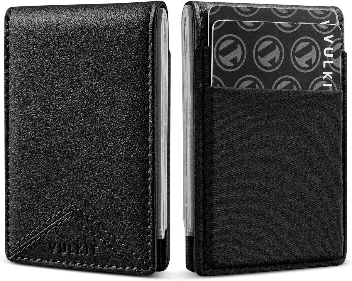 Slim Wallet met Geldclip - Dun - Leer met Magnetische Geldclip - Voor Cash en Kaarten - ShopVlot