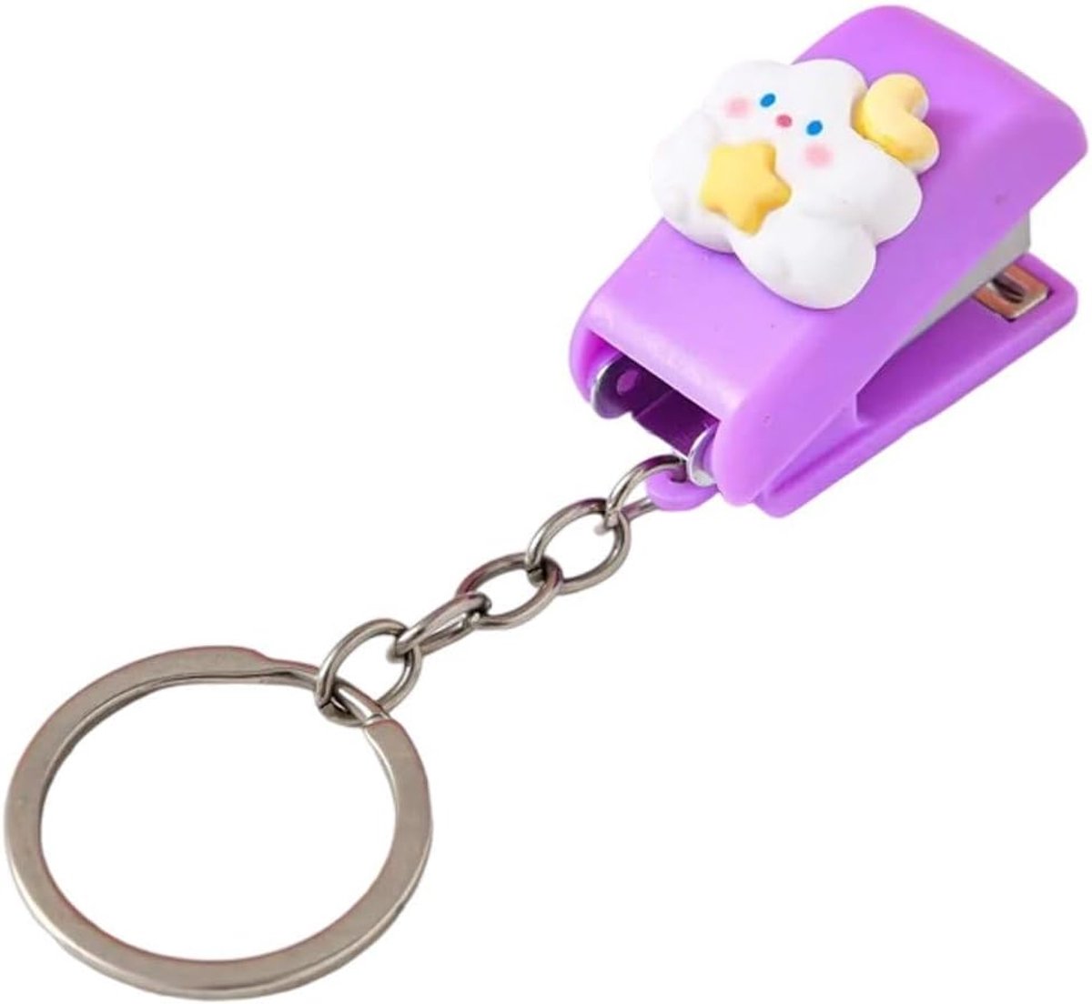 Nietmachine - nietpistool - nietpistol - mini nietmachine - Handnietmachine - Handnietmachine - Compact & Kleurrijk voor Kantoor, School en Reizen - 1stuk - Paars - Wordt geleverd met een sleutelhanger