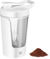 Elektrische shaker - Shakebeker - TENZHVXI® - Oplaadbare - BPA-vrij - Geïntegreerde 500mAh-batterij - Voor eiwitten en poeders - 450 ml - Kunststof - Temperatuur- en schokbestendig - Voor de sportschool en fitness - Wit