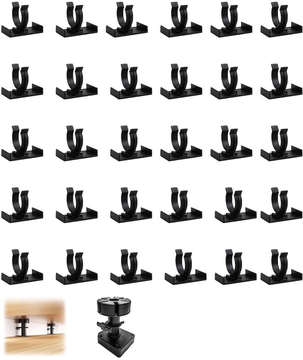 Kastleveler Leg Clips 30 Pack - Zwart - Voor Keukenkasten en Planken - Eenvoudige Montage - SnelShoppen