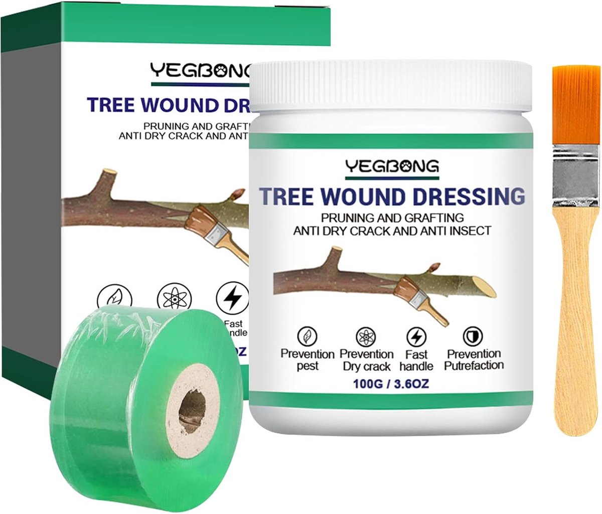 Wondsluitmiddel voor bomen - 100g - met kweektape 2cm breed - bevorderd wondgenezing - SnelShoppen