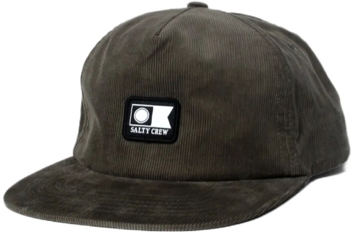 Salty Crew Flagship Cord Snapback Pet Groen Man