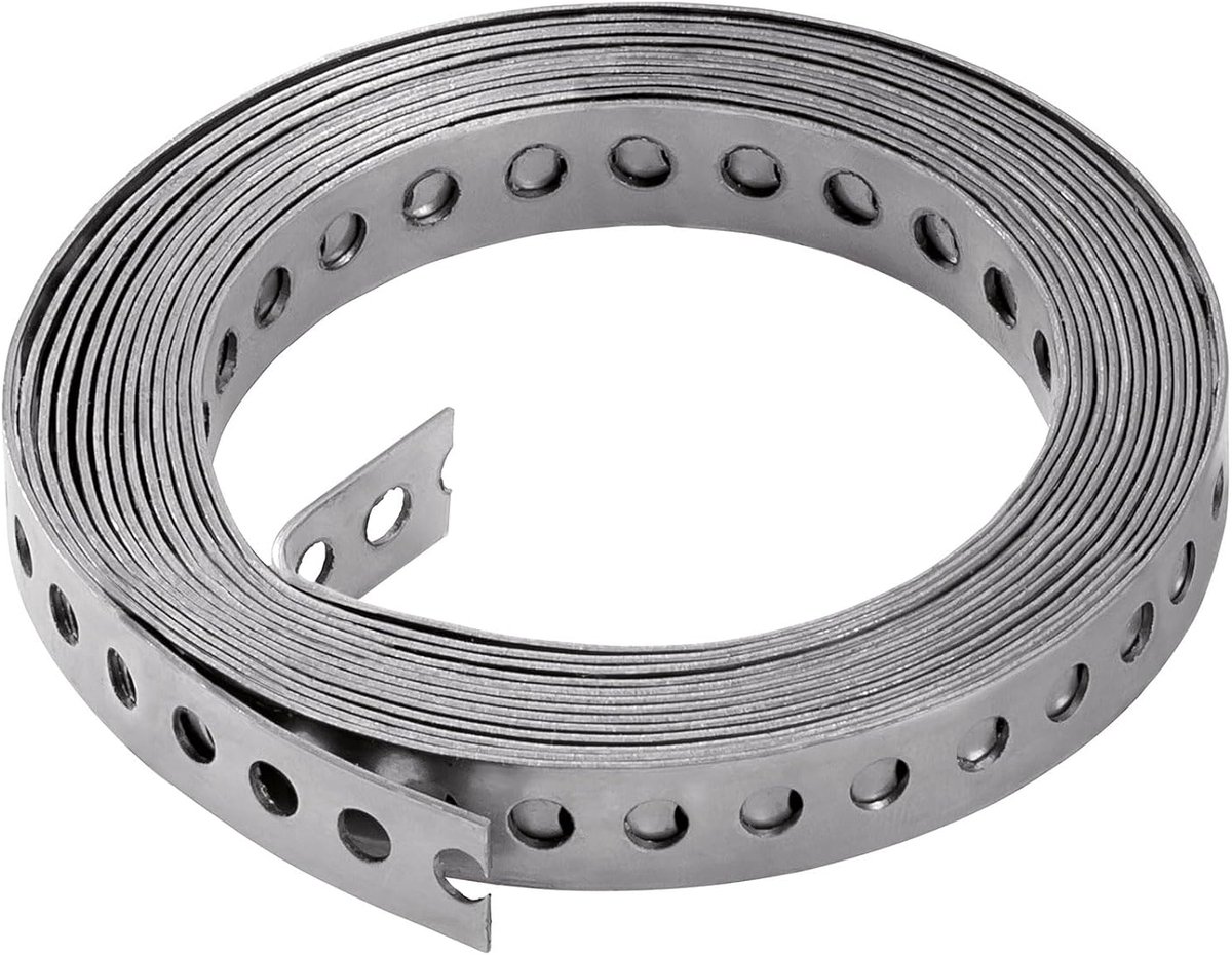 Hole Tape 12 x 0,8 x 10 m - Metaal - Robuust voor bevestigen van kabels en leidingen - SnelShoppen