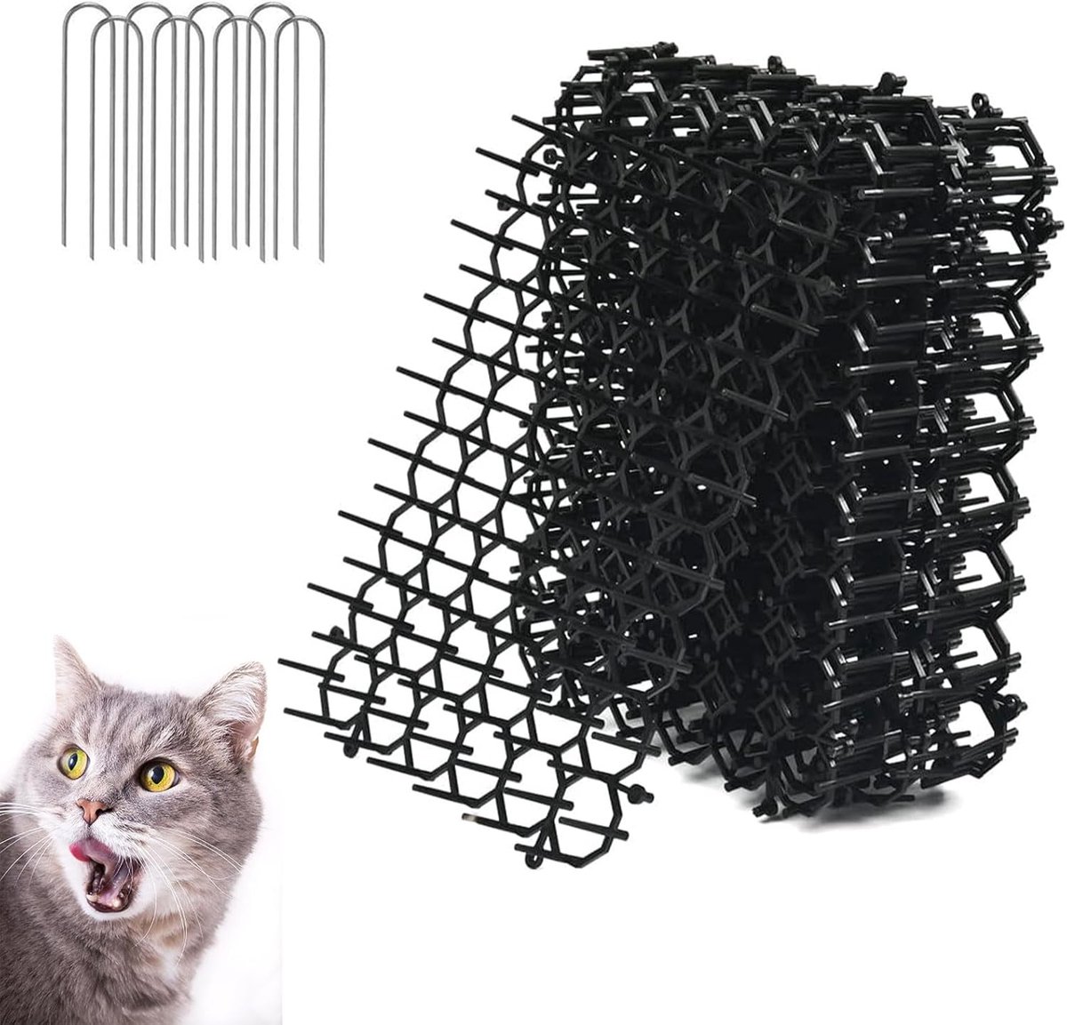 Anti-kattenmat 20 x 15 cm - Plastic met 8 grondankers - Duurzaam en veilig voor katten - SnelShoppen