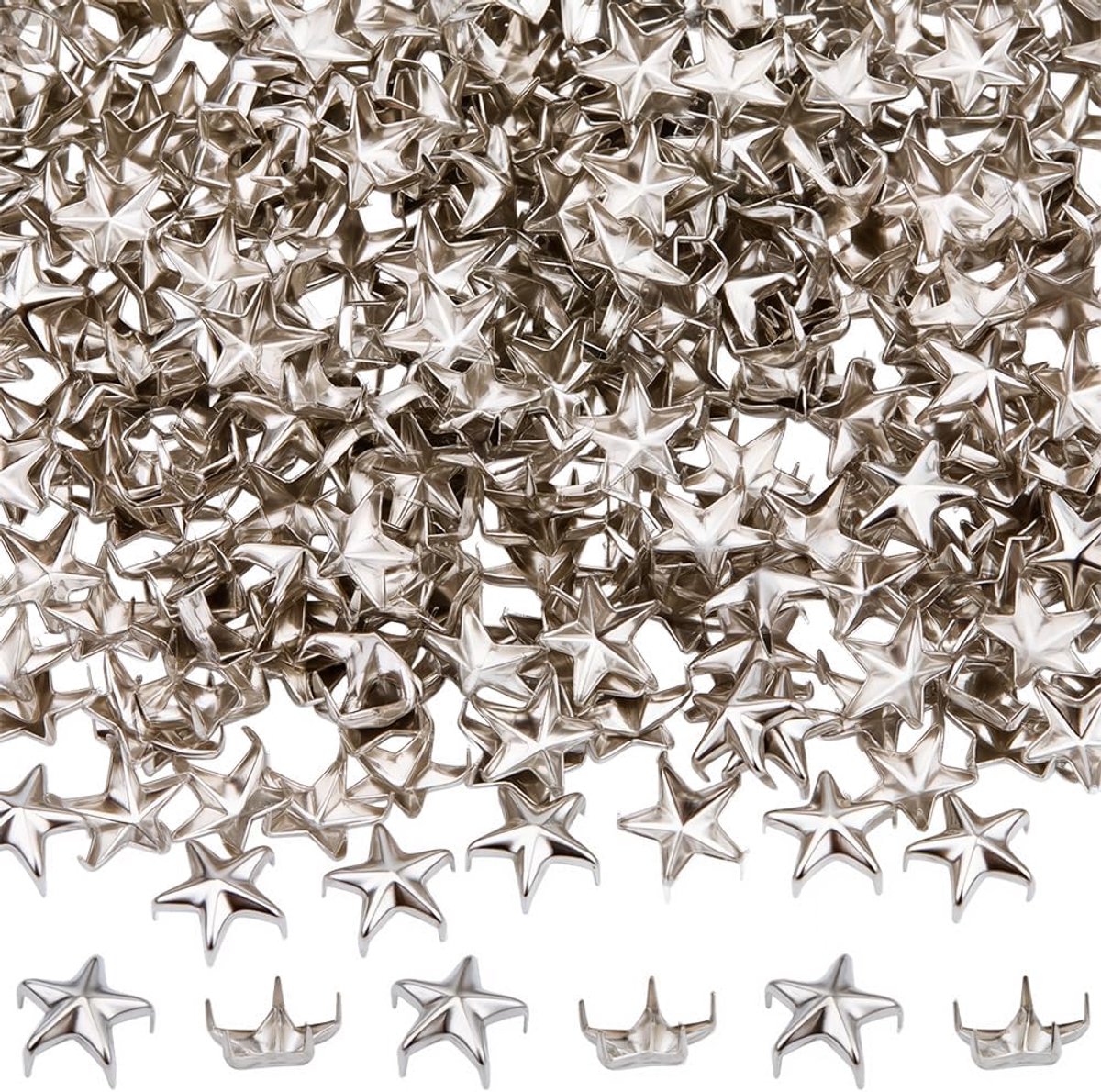 Rivet Studs 400pcs 10mm - Stervormige Metaal Spikes - Vijf-tand Klauw Nieten - Perfect voor DIY Leerprojecten - SnelShoppen