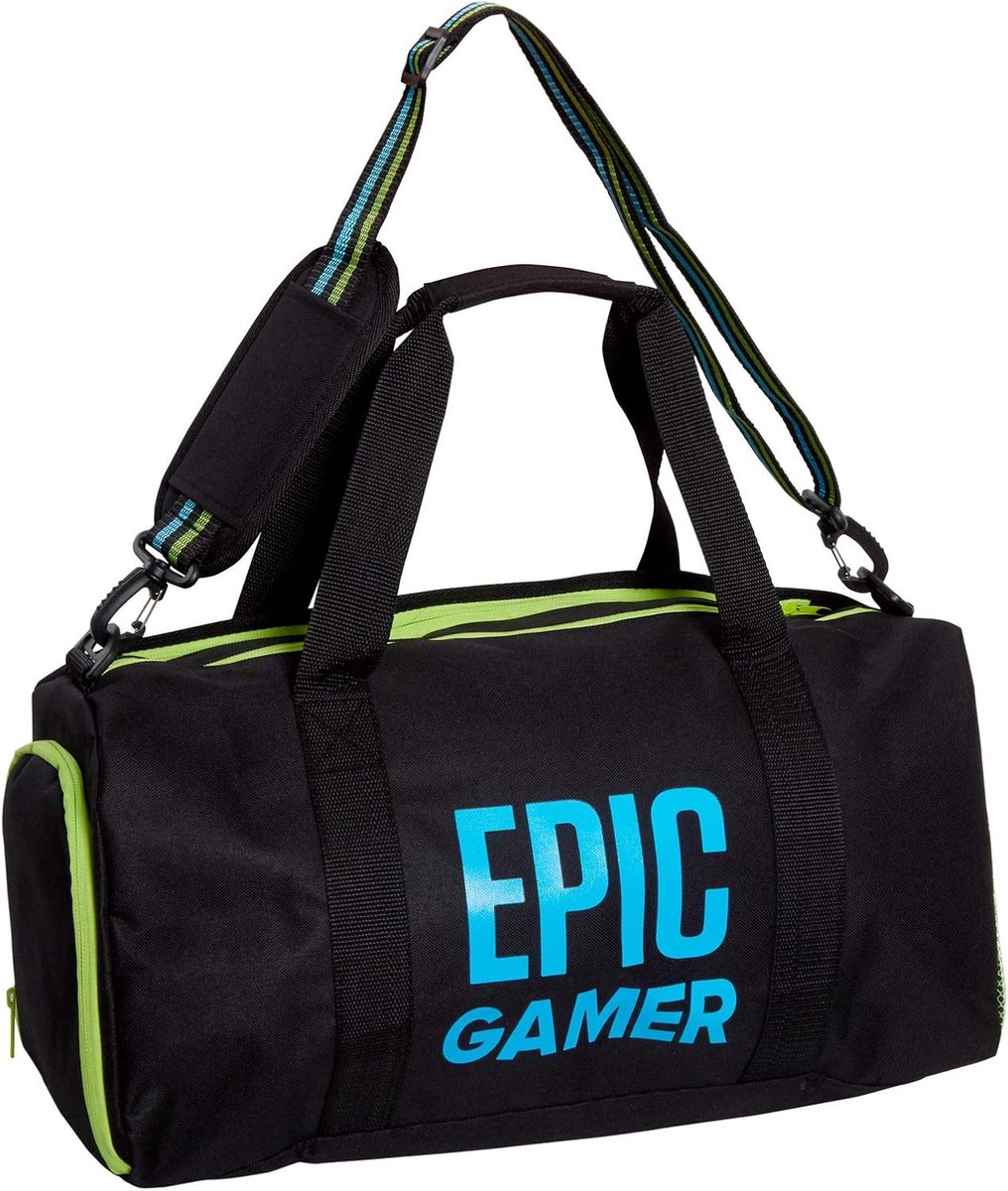 Duffle tas volwassenen kinderen - zwarte barrel bag - met schoenvak - ideaal als gym- en reistas - SnelShoppen