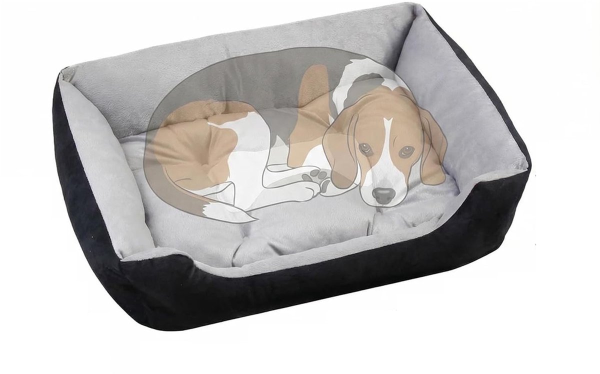 Huisdierbenodigdheden - Hondenmanden - Hondenmand voor Middelgrote Honden - 50 x 38 x 15 cm - Comfortabel en Veilig - Zacht Slaapoppervlak - Anti-slip Bodem - Geschikt voor Huisdieren tot 2,5 kg - Binnen Gebruik - Zwart