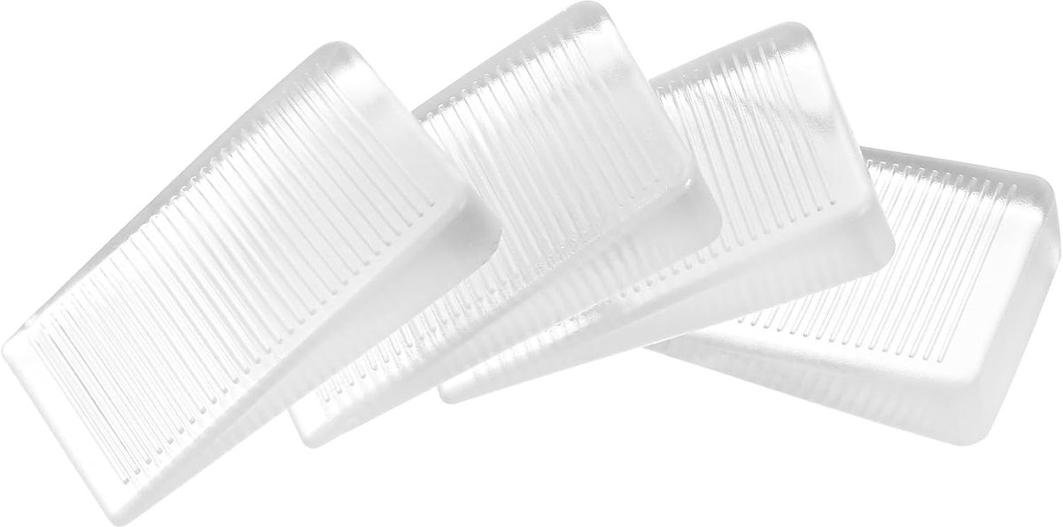 Deurstopper rubber 4 stuks - dunne wig - transparant - voorkomt beschadigingen - SnelShoppen