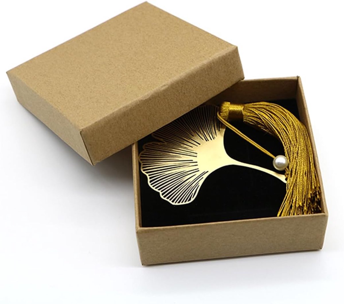 Boekenlegger ginkgo blad - Elegante metalen boekenlegger - Goudkleurig koper - Perfect voor boekenliefhebbers - SnelShoppen