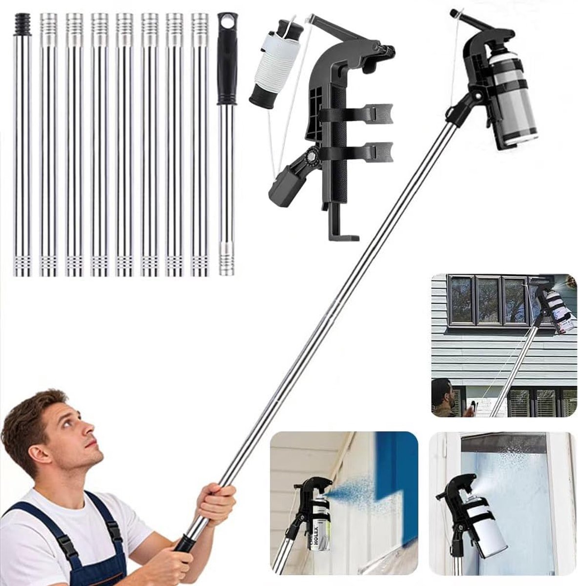 Spray Can Adapter - Verstelbare Sprayhouder - Voor hoge bereik - Veilig en stabiel - SnelShoppen
