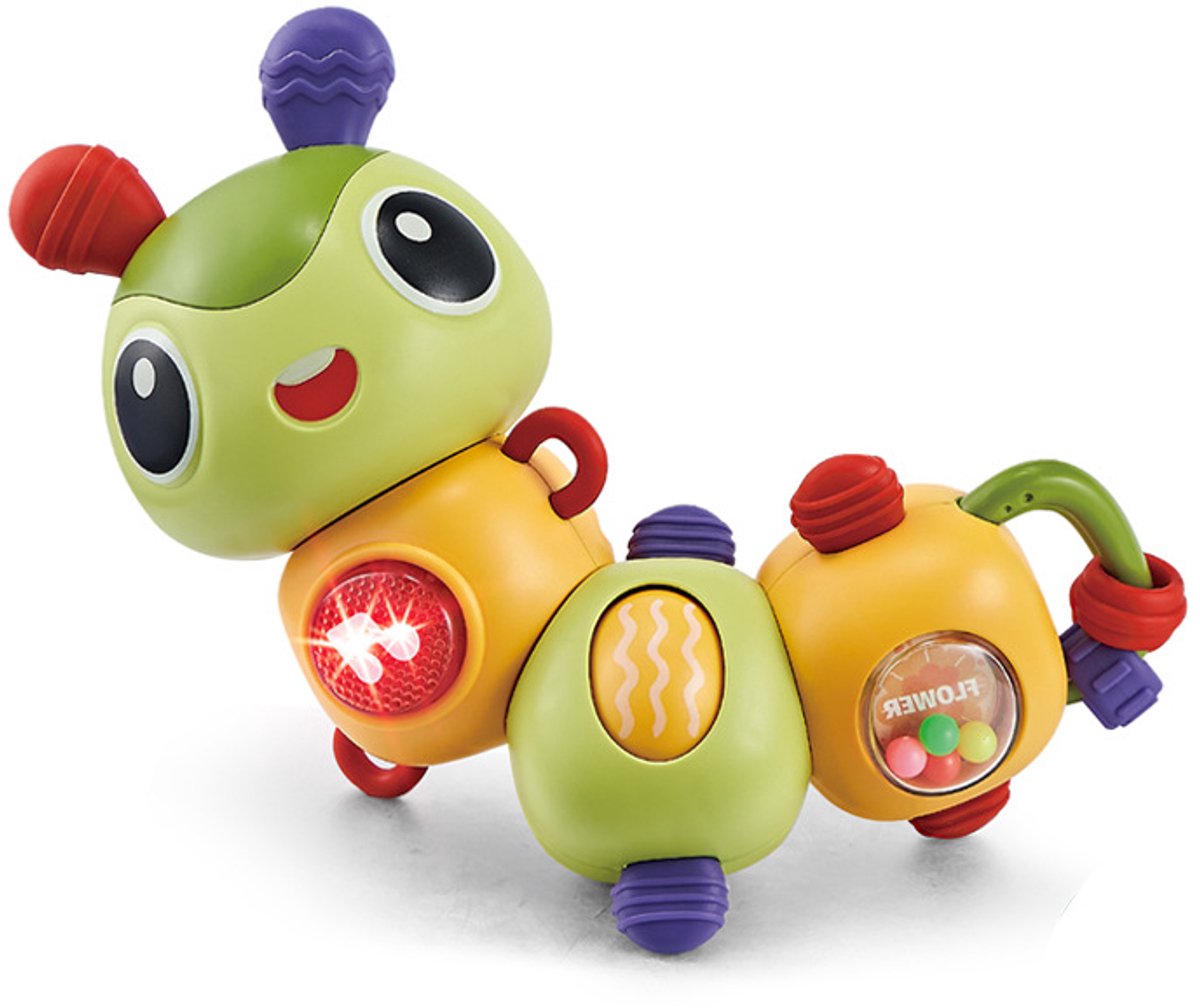 Rupsspeelgoed – Babyspeelgoed – Leuk speelgoed voor baby's – Sensorisch speelgoed – Met licht en muziek – Geschikt voor peuters van 0–3 jaar – Groen