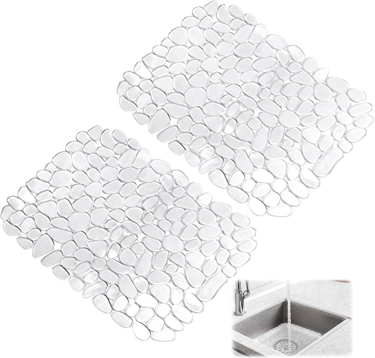Afwasbakmat 30x40cm - Transparant PVC - Bescherming voor bestek en glaswerk - Duurzaam en hittebestendig - SnelShoppen