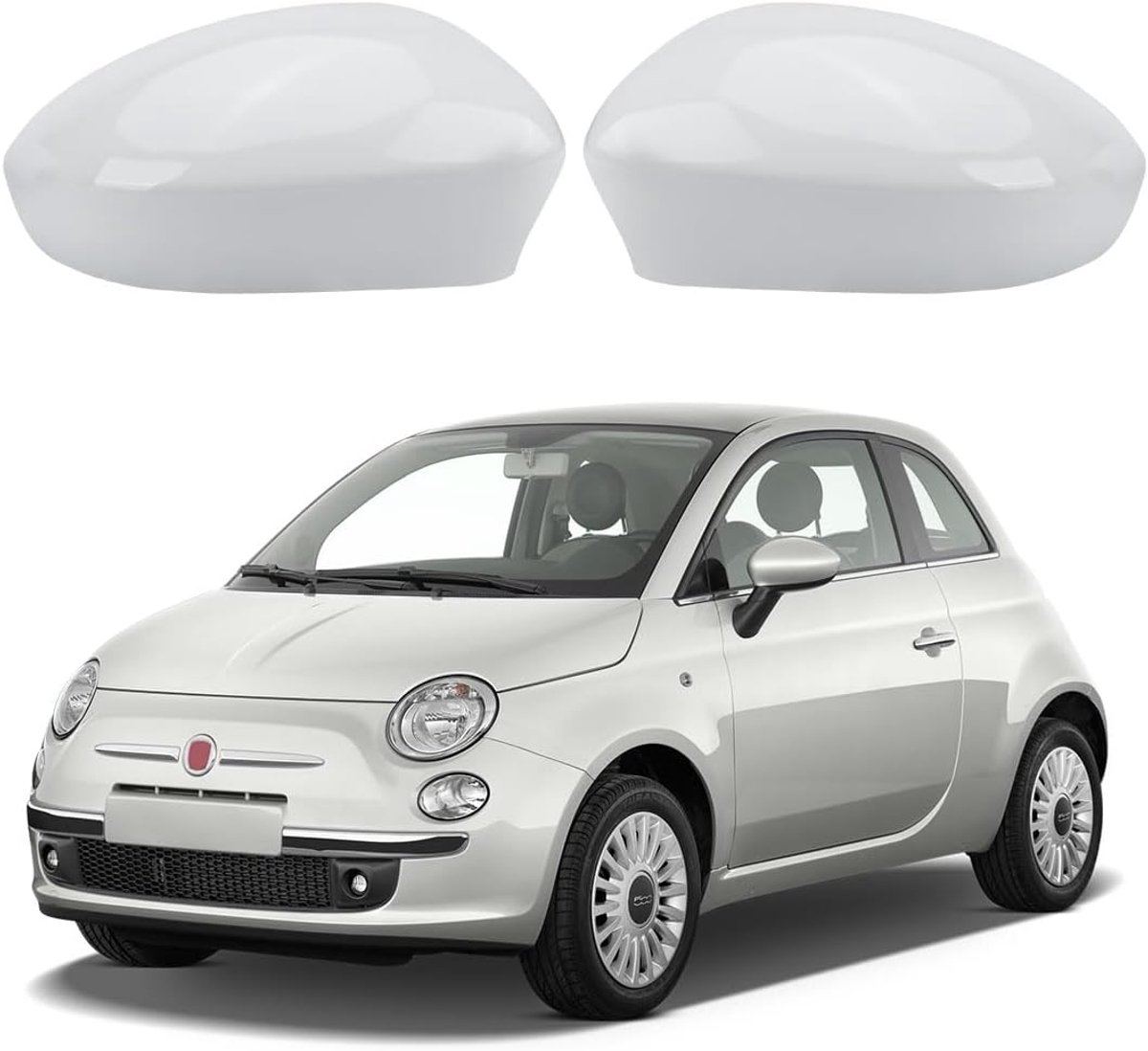 Spiegeldoppen Fiat 500 2007-2024 - ABS materiaal - links en rechts - ideale bescherming - SnelShoppen