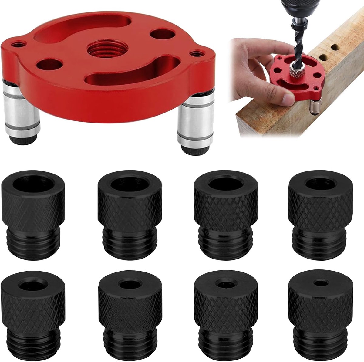 Boorkaid verticale boring - aluminium legering - boorgids met bussen - nauwkeurige houtbewerking - SnelShoppen
