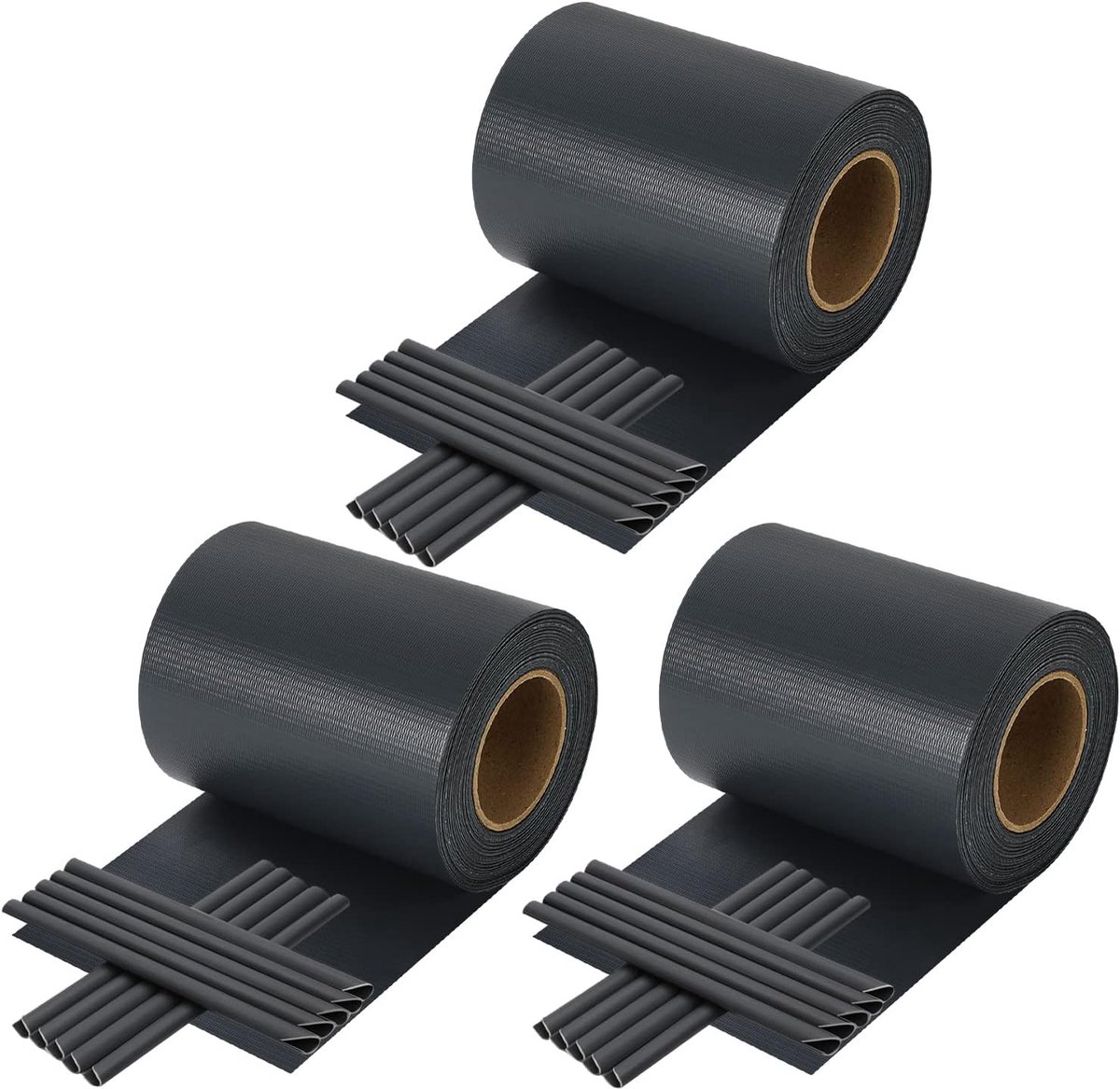 70 m x 19 cm PVC zichtwerende stroken voor dubbelstaafmatten, 3 rollen zichtbescherming, hek, 60 bevestigingsclips, zichtwerende stroken dubbelstaafhek, windscherm tuinhek - antraciet