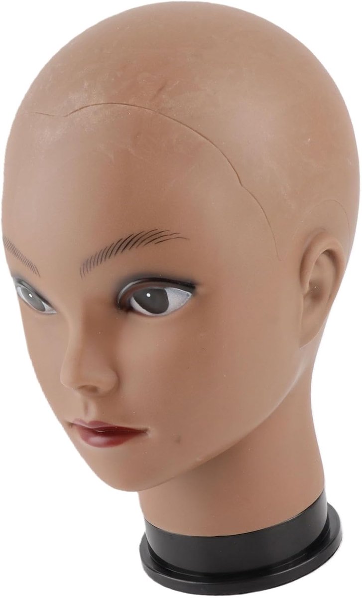 Mannequinhoofd, PVC-oefenhoofd voor Schoonheidsmake-up, Stylingpruiken, Hoeden, Brillen en Hoofdtelefoons met Universele Interface, Essentieel Hulpmiddel voor Professionals