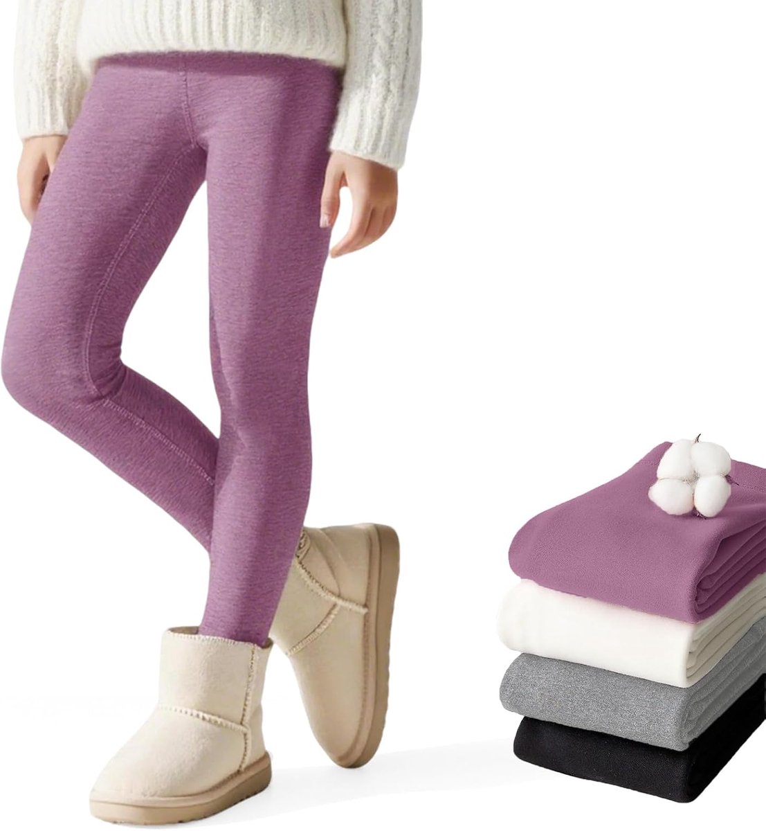 Leggings winter warme broeken met fleece voor 5-13 jaar