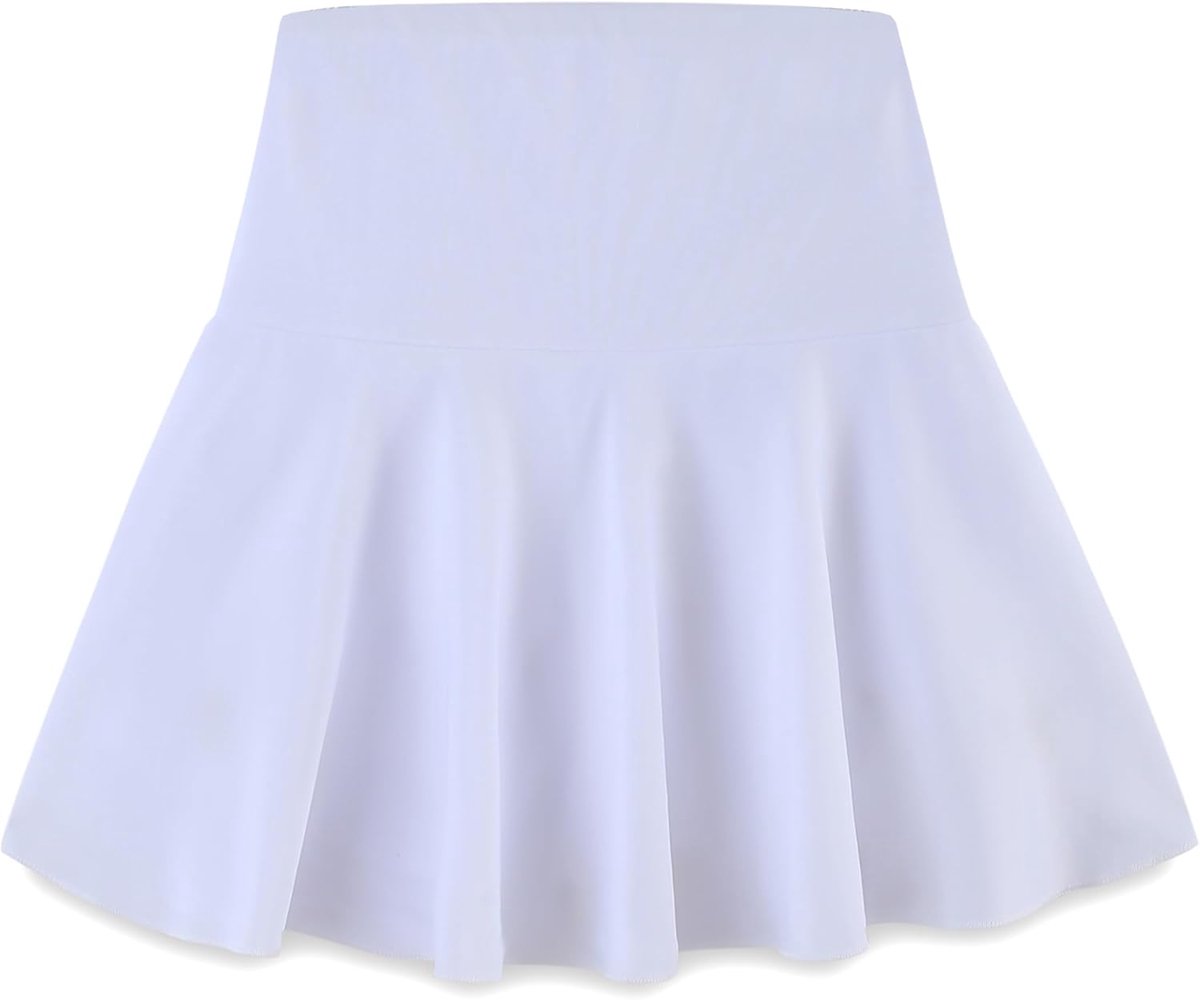Tennisrok voor meisjes, hoge taille, korte plooirok voor meisjes, met shorts en 2 zakken, elastische band, 8-18 jaar