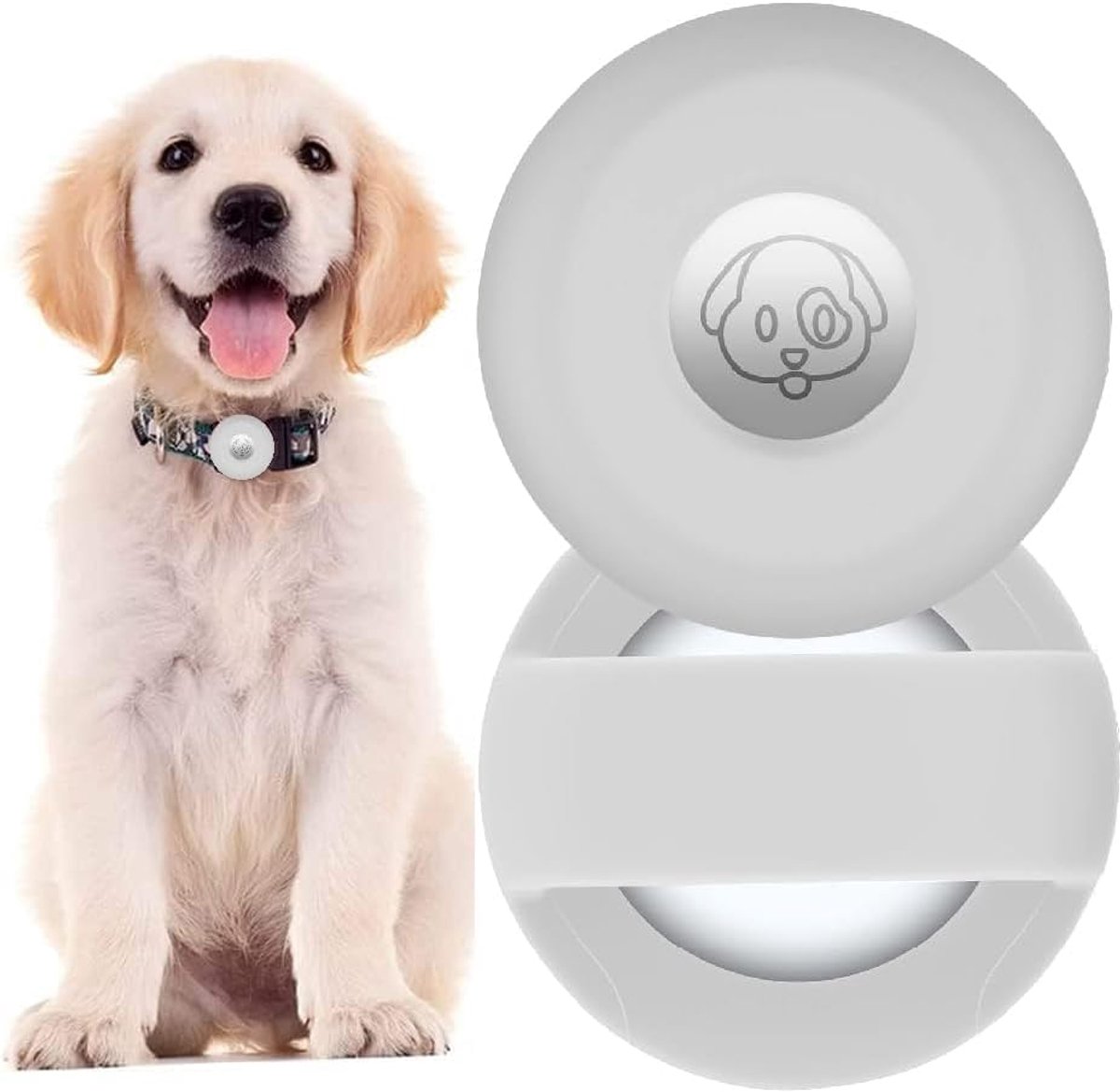 Compatibel met Airtag Pet halsband, siliconen beschermhoes voor Airtags, anti-Lost Locator beschermhoes voor Airtag hondenhalsband