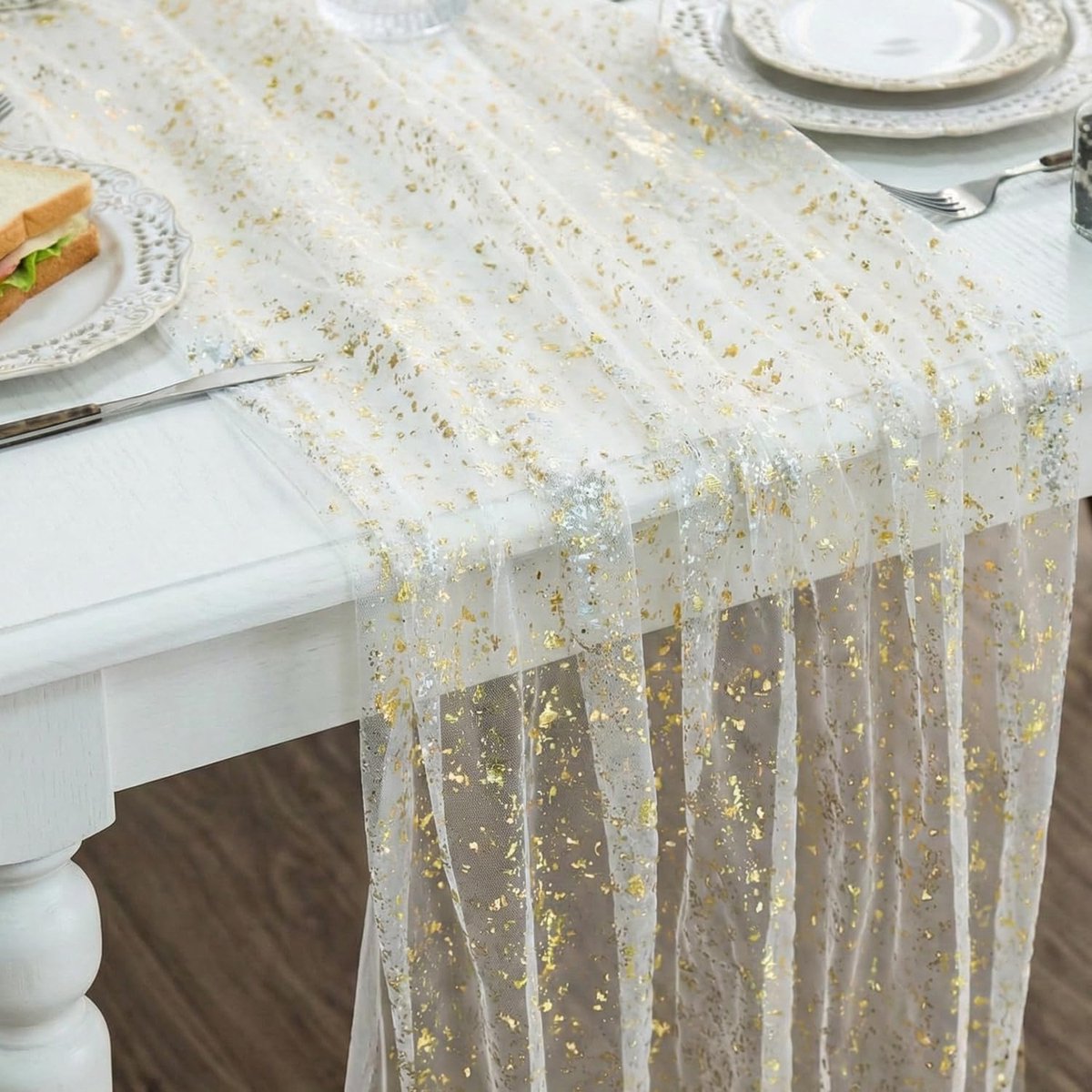 Tafelloper Goud Polyester 70 x 300 cm Voor Feesttafel, Bruiloft, Baby Shower, Verjaardag, 1 Stuk