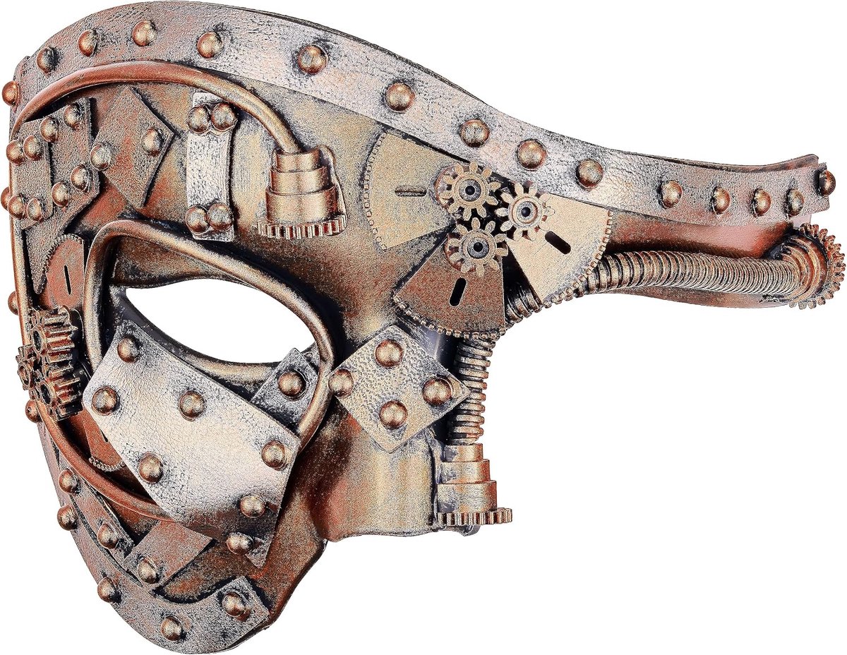 Steampunk halfmasker (goud/brons)