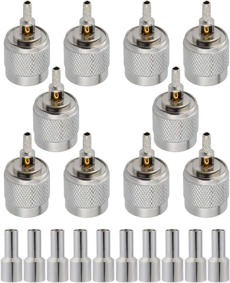 10 Stuks TNC Mannelijke RF Connectors 50 Ohm TNC Plug Crimp Coaxiale Connector voor RG174 RG316 RF Coax kabel