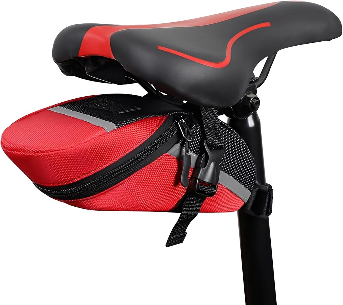 zadeltas, zadeltassen voor fiets, 21 x 9 x 9,5 cm, fietszadeltas met reflectoren, lichte fietstas, zadeltas, fietszadeltas voor MTB, racefiets, vouwfiets, racefietsen