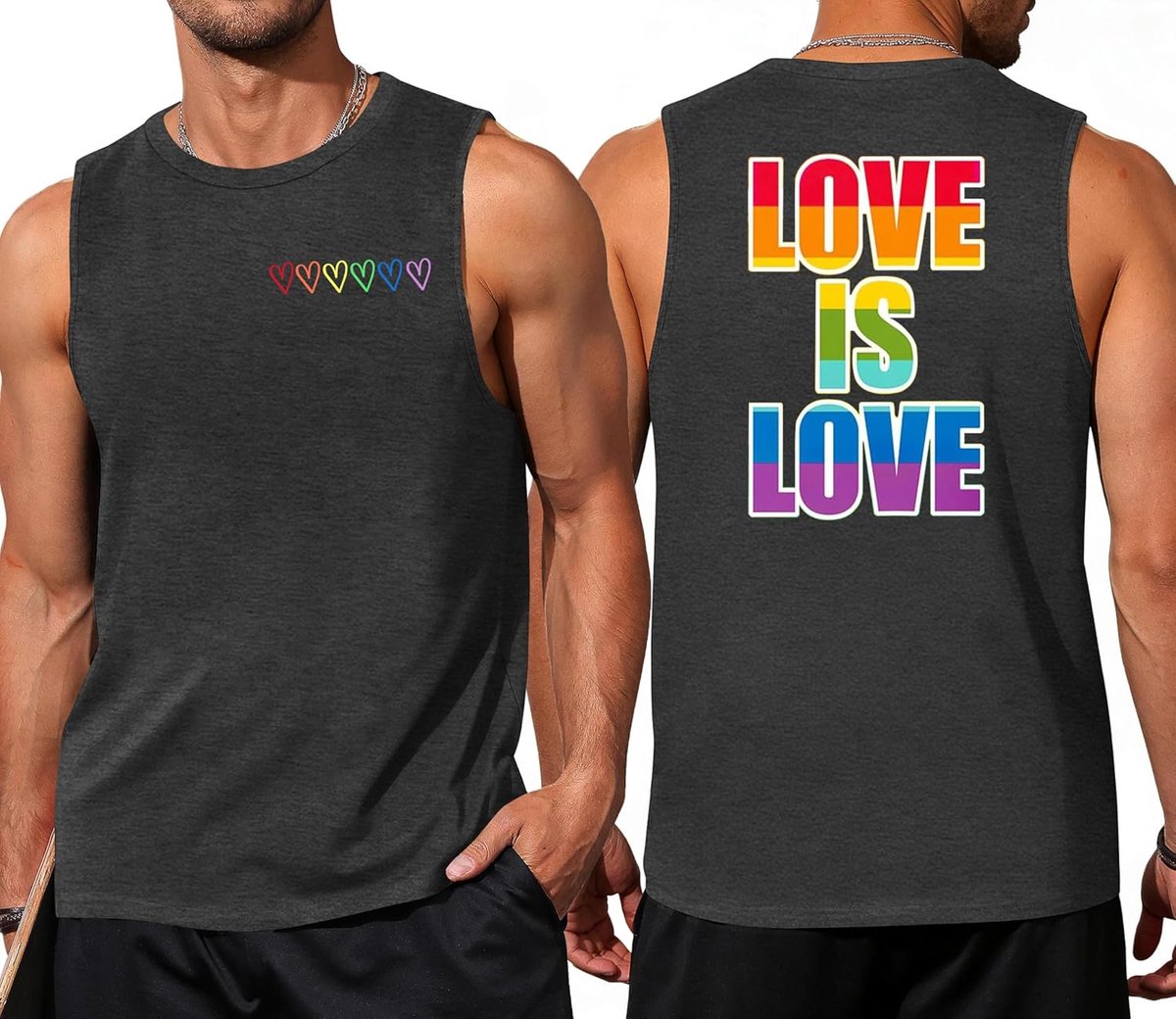 Pride Tank Top Heren Regenboog Love Print Mouwloos Shirt Zomer Gay LGBTQ Month Tanktops
