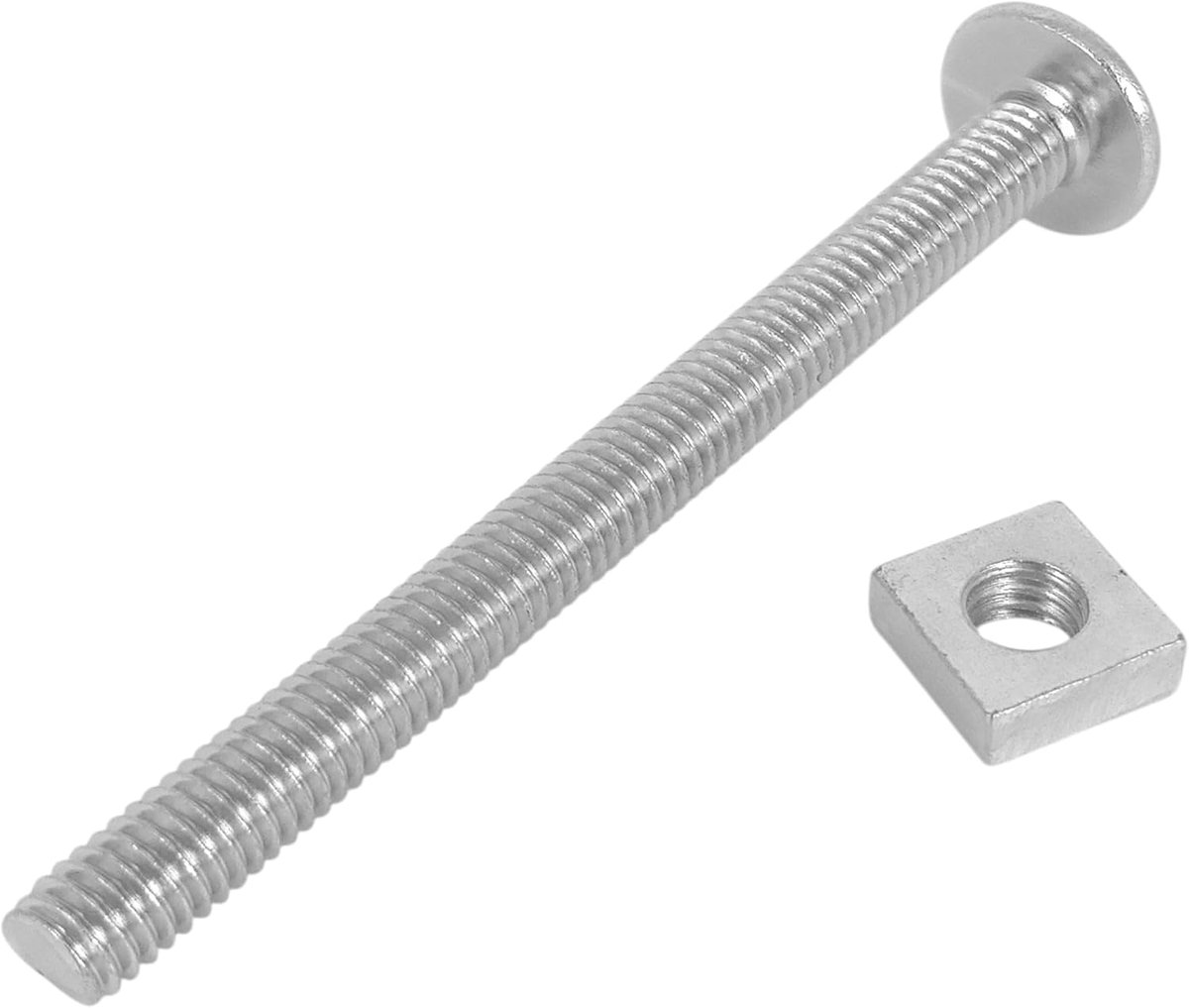BH04907 Pack van 4 Cross sleuven Truss hoofd dakbouten met moeren M6 x 60mm zilver Tone