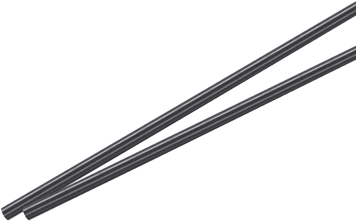 2 stuks koolstofvezelstaaf, 8 mm x 300 mm, voor RC-vliegtuigen, knutselwerk, draken, quadcopter-vleugelbuis, armreparatie