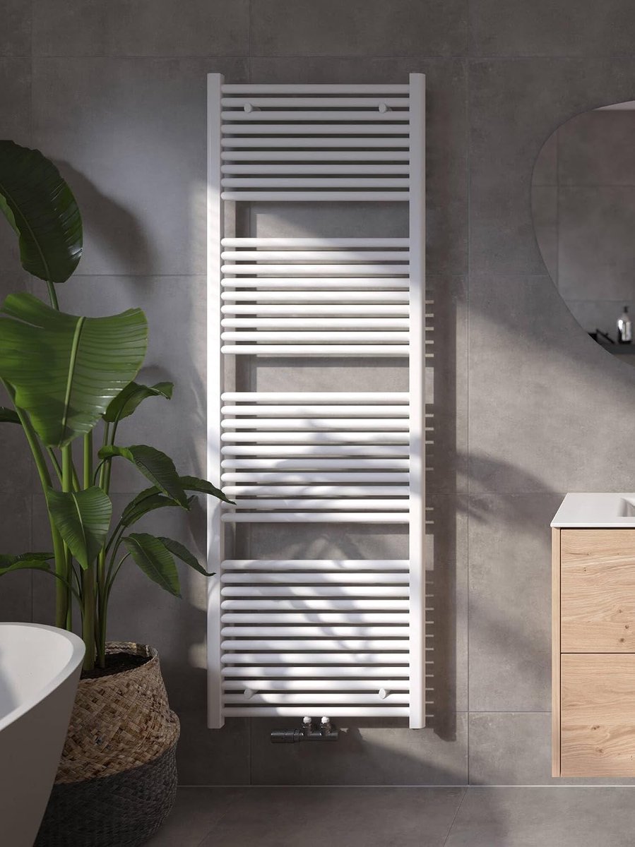 Handdoekradiator - 180 x 60 cm - 1072W - Verwarming Badkamer - Wit - Handdoekrek Radiator
