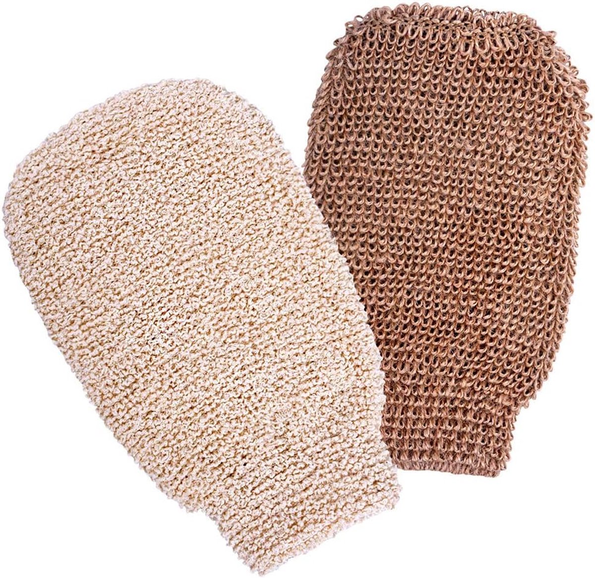 2 stuks peelinghandschoenen, massagehandschoenen, douchehandschoenen, handschoenen voor peeling en lichaamswasmachine, milieuvriendelijk peeling-gereedschap