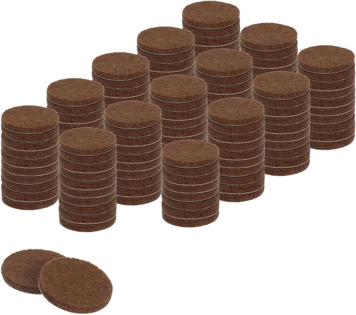 140 stuks ronde viltdoppen voor meubels, diameter 2,2 cm x dikte 0,3 cm, met kleefpads, antislip, krasbestendig, harde poten, bruin