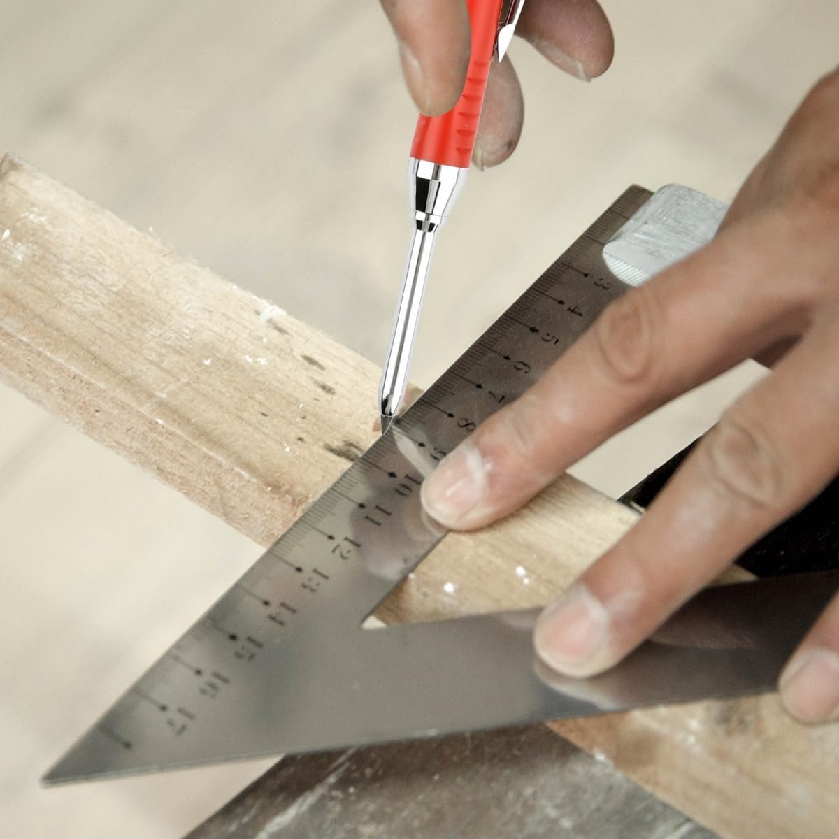Timmermanspotlood met Puntenslijper Set 26 Stuks, Mechanische Timmermanspotloden met 24 Vullingen 2.8mm, Stevige Diepe Gat Marker Bouwpotloden Gereedschap Houtbewerking Potloden Markering
