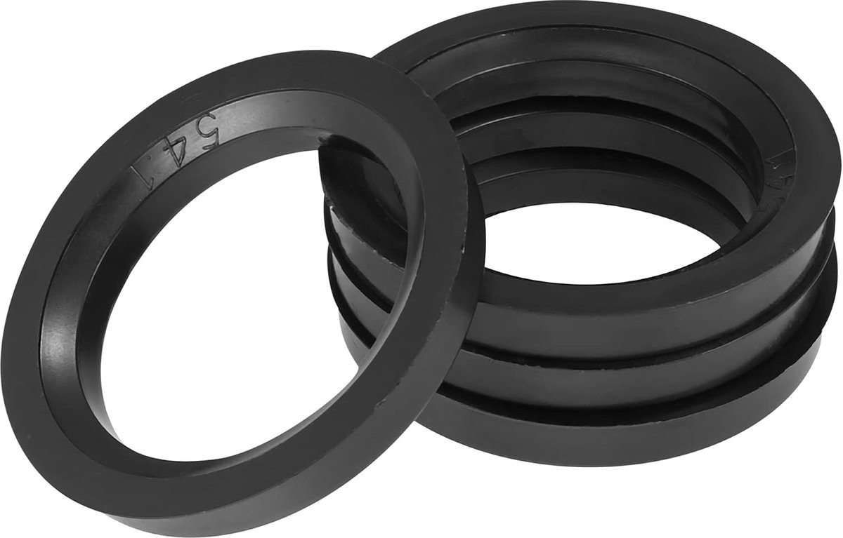 4 stuks auto centrische wielboring afstandhouders kunststof 73,1 mm tot 54,1 mm | kunststof, zwart, 10 mm dik, nauwkeurige pasvorm, elimineert trillingen, universeel voor de meeste voertuigen