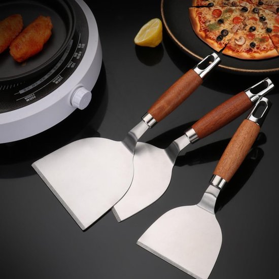 Spatelset, roestvrij staal 430, hamburgerspatel, pannenkoeken-spatel, ideaal voor grill en platte plaat, commerciële kwaliteit — afbeelding 5