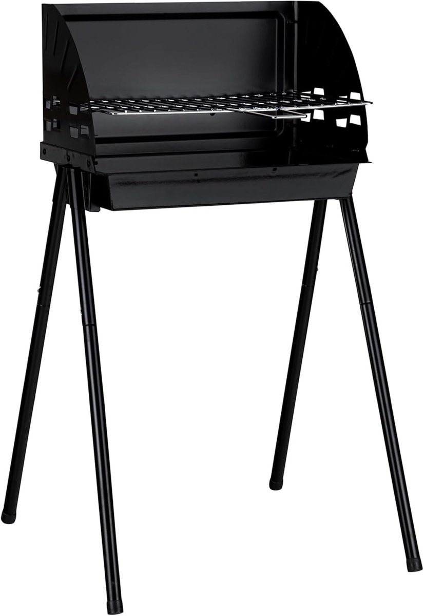 Barbecue grill met windscherm - hoogte verstelbaar - ideaal voor kamperen en picknicks - SnelShoppen