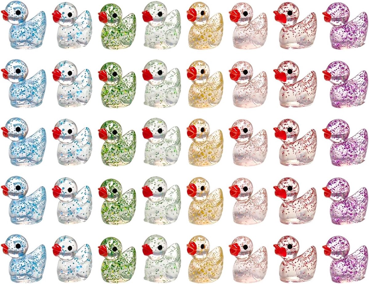 40 Stuks Mini -Eend Ornamenten, Schattige Hars Ornamenten, Woningdecoraties, Micro -Landschapsaccessoires, Tuindecoraties.