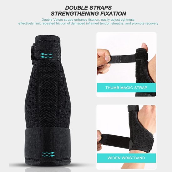 2 stukken Universele Duimbandage voor Rechts en Links, Ademende Duimrail Zonder Zweet en Geurtjes, Duimorthese voor Vingers, Artritis, Tendinitis, Stabiele, Ademende Duimbandage — afbeelding 2