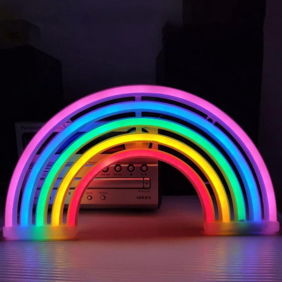 Lichtreclame, kunstdecoratie, regenbooglicht, decoratie, nachtverlichting, wandverlichting, batterij of USB-voeding, neon voor slaapkamer, kinderkamer, Kerstmis, thuis, feest, jubileum