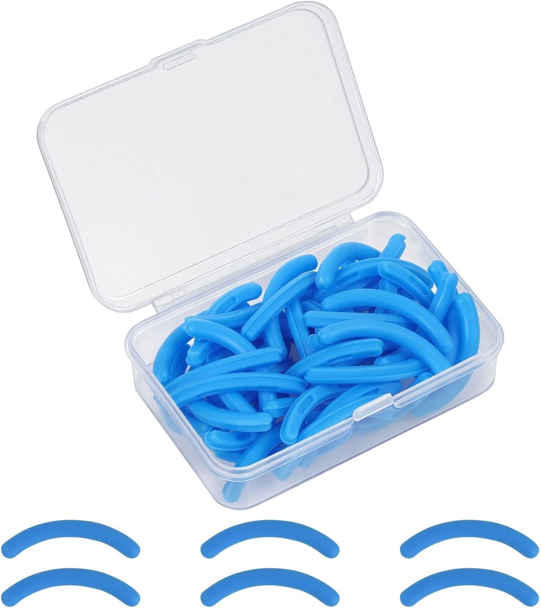 Navulverpakking voor wimpertang, 50 stuks, lichtblauw, navulverpakkingen voor wimpertang, zachte rubberen pads voor wimpertang, voor dagelijks gebruik