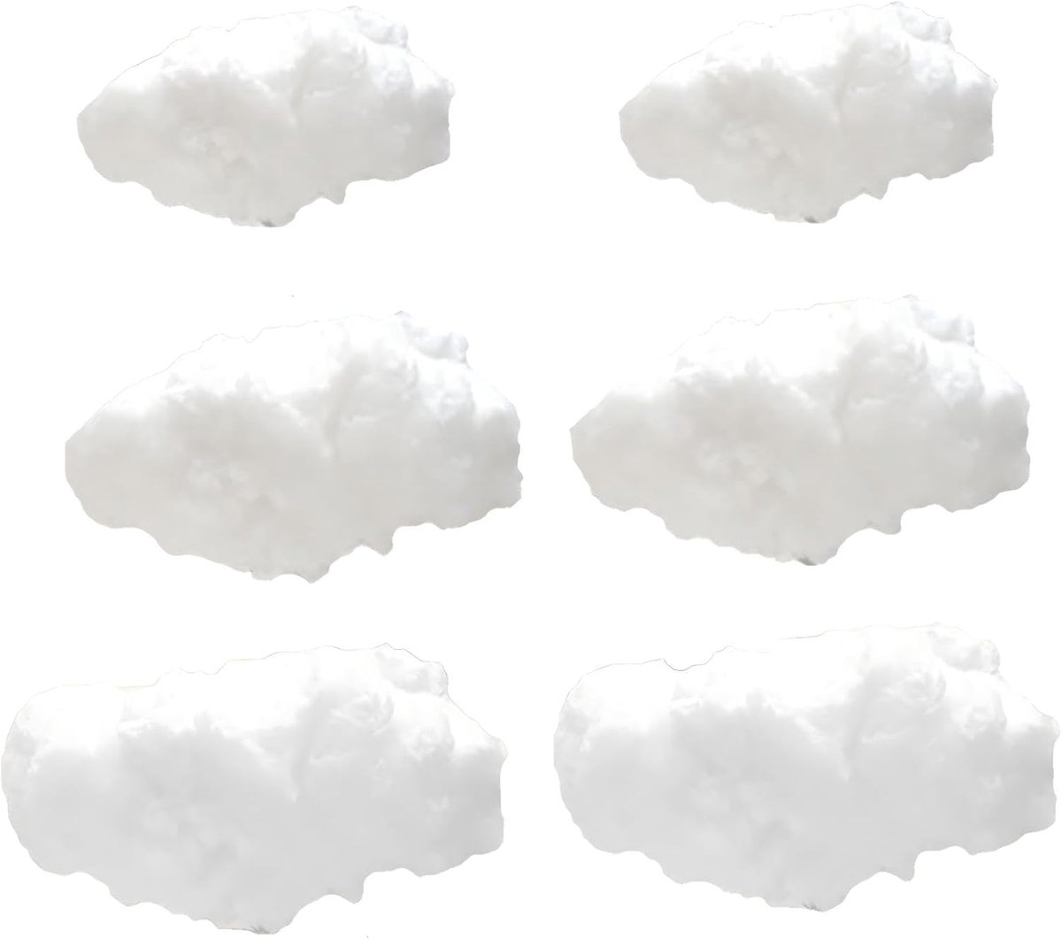 katoenwolk set van 6 – Cloud Props, DIY Kamerdecoratie, Schattige Wolken voor Feestdecoraties, Knutselprojecten en Thema Decoraties