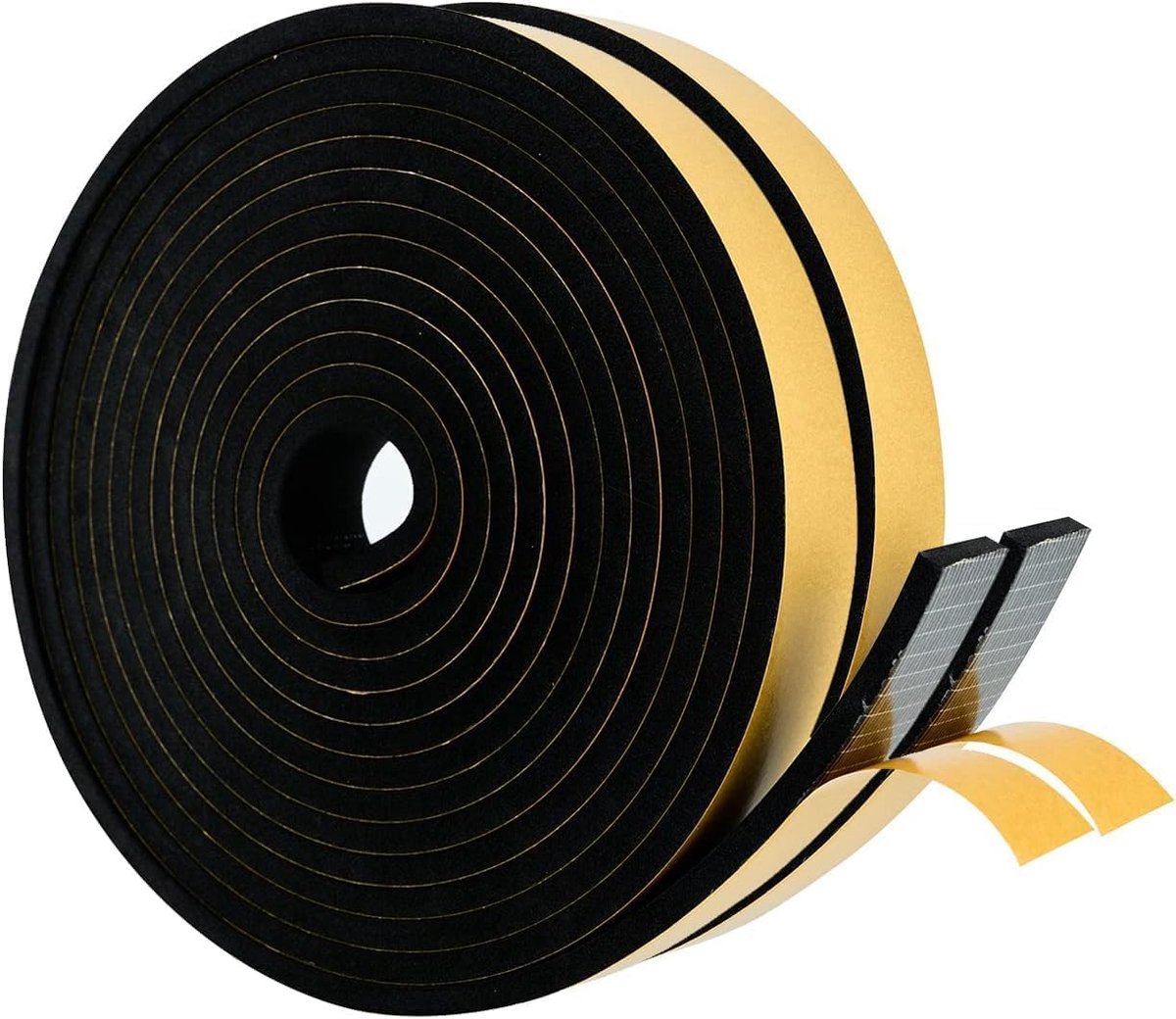 20 meter afdichtingstape, 9 mm (breedte) x 2 mm (dikte), zelfklevende deurafdichting, I-profiel/L-profiel, rubberen afdichting voor deuren, raamafdichting, windscherm, lawaai (zwart)