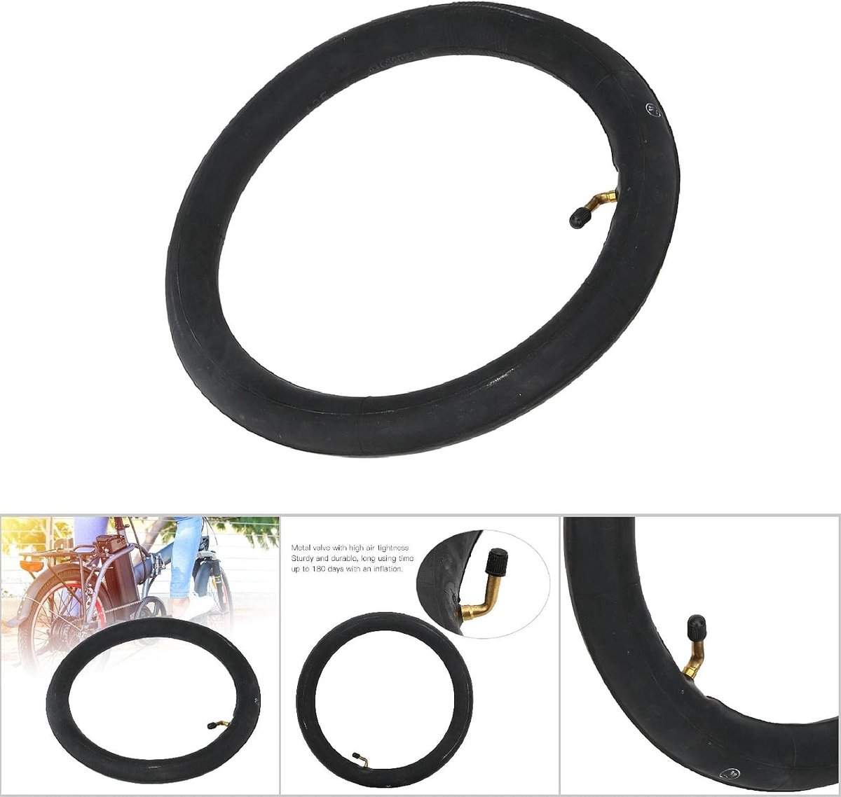 Fiets, Binnenband met Metalen Gebogen Klep 16 X 2.50 Rubberen Buis 14x2.125 Fiets E-fietsaccessoires (14X2.50) (14X2.125 gebogen mond)