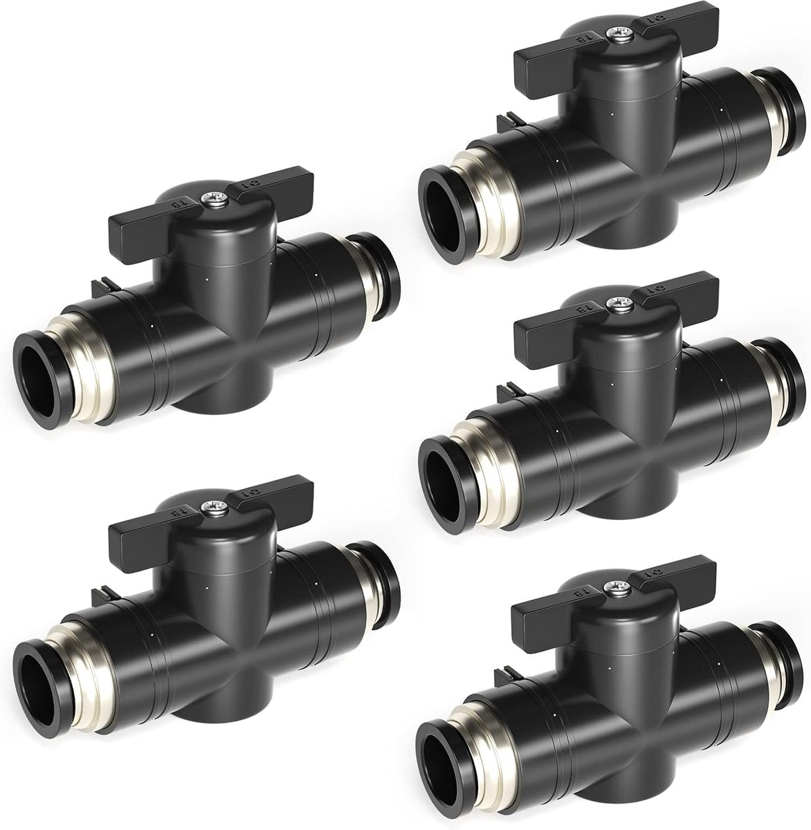 5 Pcs 6mm OD Pneumatische Kogelkraan, Push To Connect Regelklep Fittingen (BUC6 Connectoren)