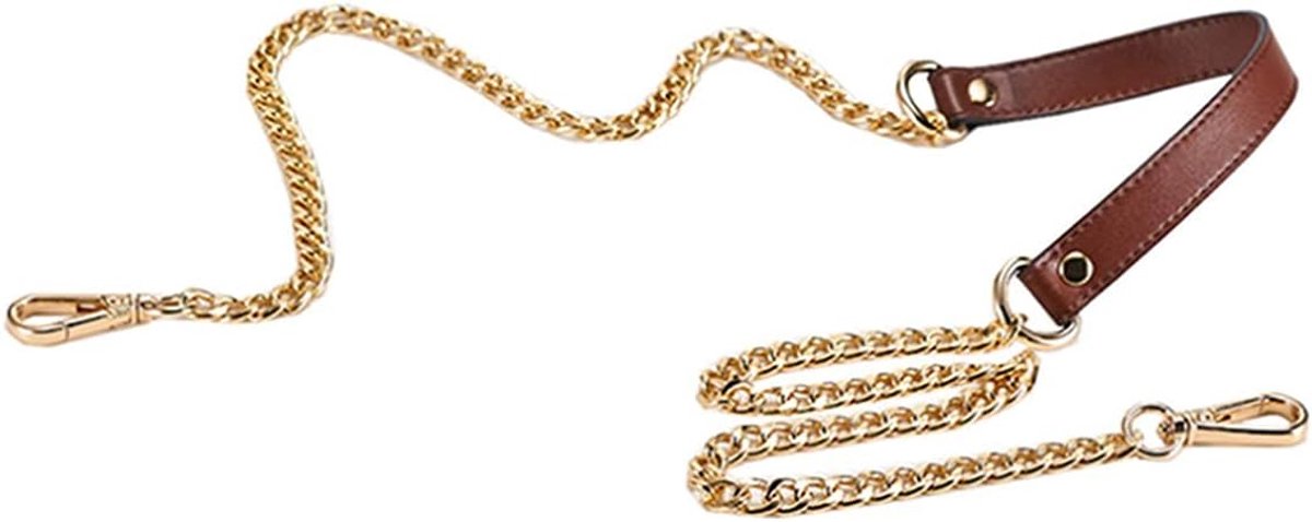 Vervangende portemonnee straps leer hardware ketting voor crossbody schouder handtassen zakgespen DIY 1,8x110cm (donkerbruin)