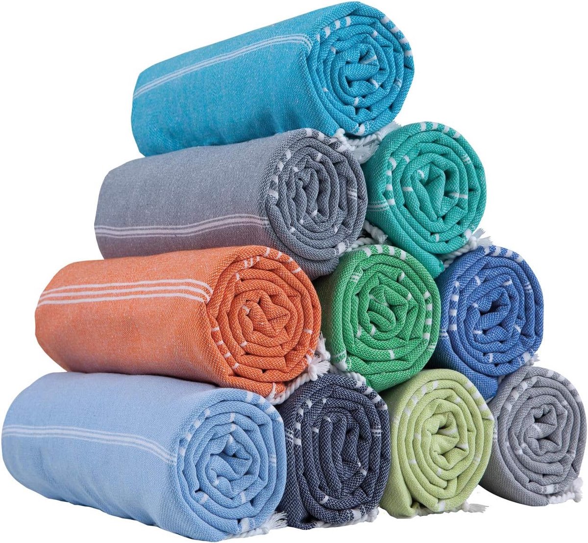 Set van 3 Multifunctionele 900 Grams Oversized Turkse Bad Douche Beach Gym Yoga Reizen Handdoek Peshtemal Spa Sauna Hammam Wrap Coverup Picnic Beach Deken Katoen Sarong Fouta Pareo Unisex 170 X 85