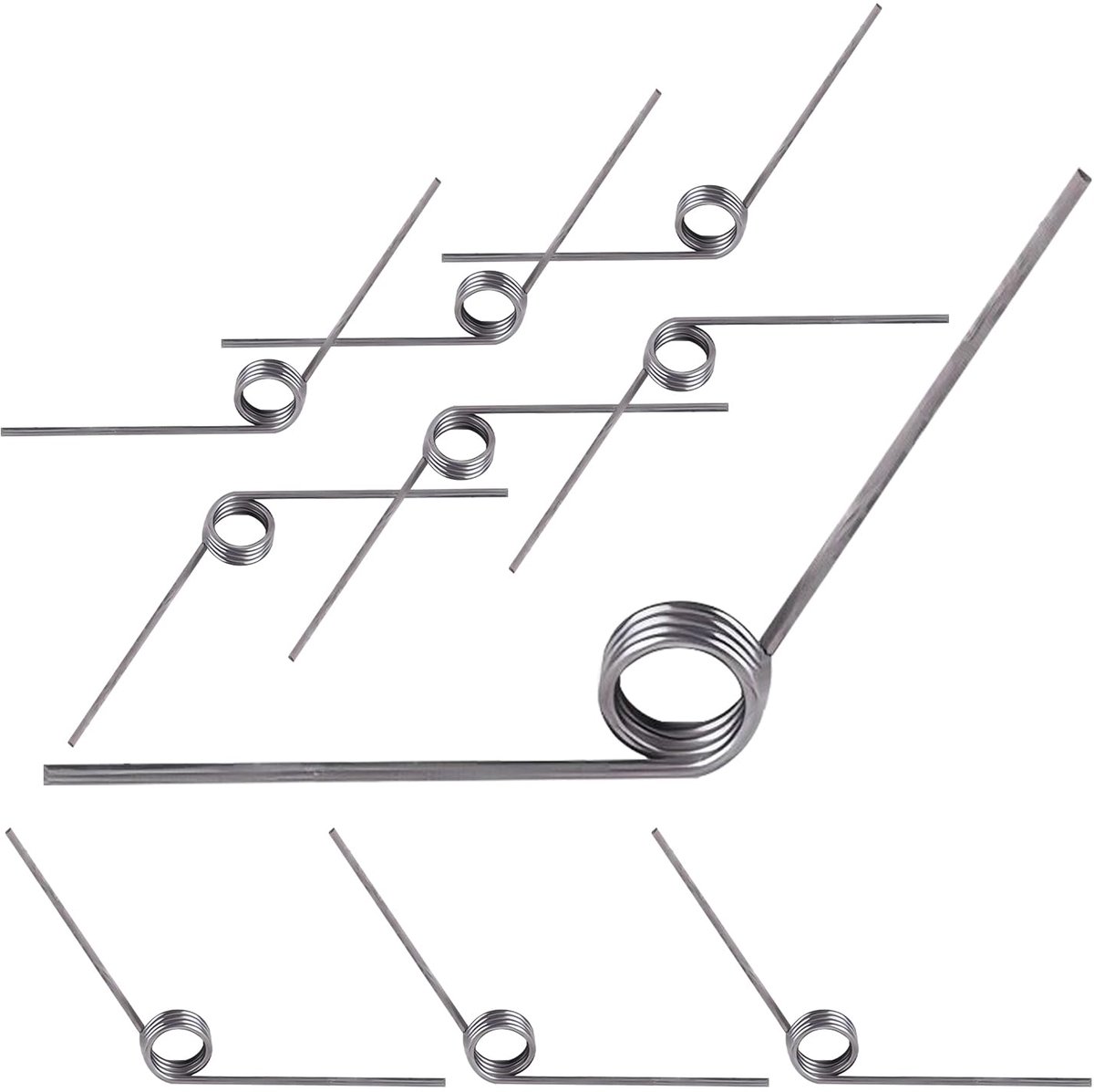 Torsieveren, Roestvrij Staal Torsieveer, Draaddiameter 0.7 mm, Buitendiameter 4 mm, 3 spoelen, Hoek 120 Graden