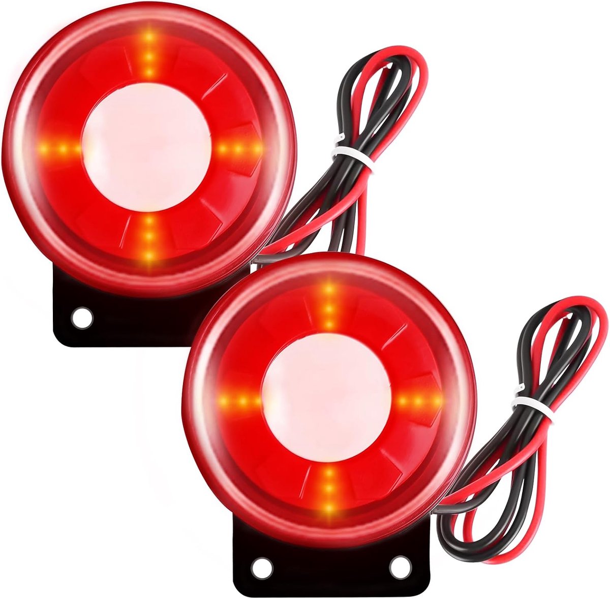 120 dB, sirene, 2 stuks, elektronisch lichtalarm voor thuis, mini-geluid, knipperlicht, 12 V, mini-sirene, elektronisch alarmsysteem voor alarmsystemen, huis, garage